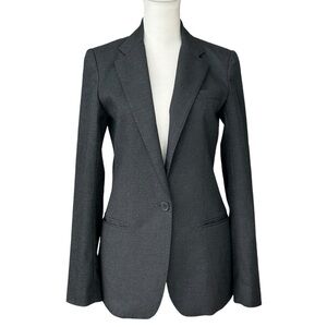 Tiffany & Co. Wardrobe One Button Notch Collar Blazer Jacket Classic Gray Size 2